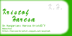 kristof harcsa business card